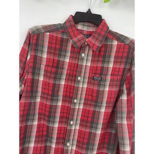 Ralph Lauren Men's XL‎ Cotton Red Plaid Long Sleeve Button Down Shirt